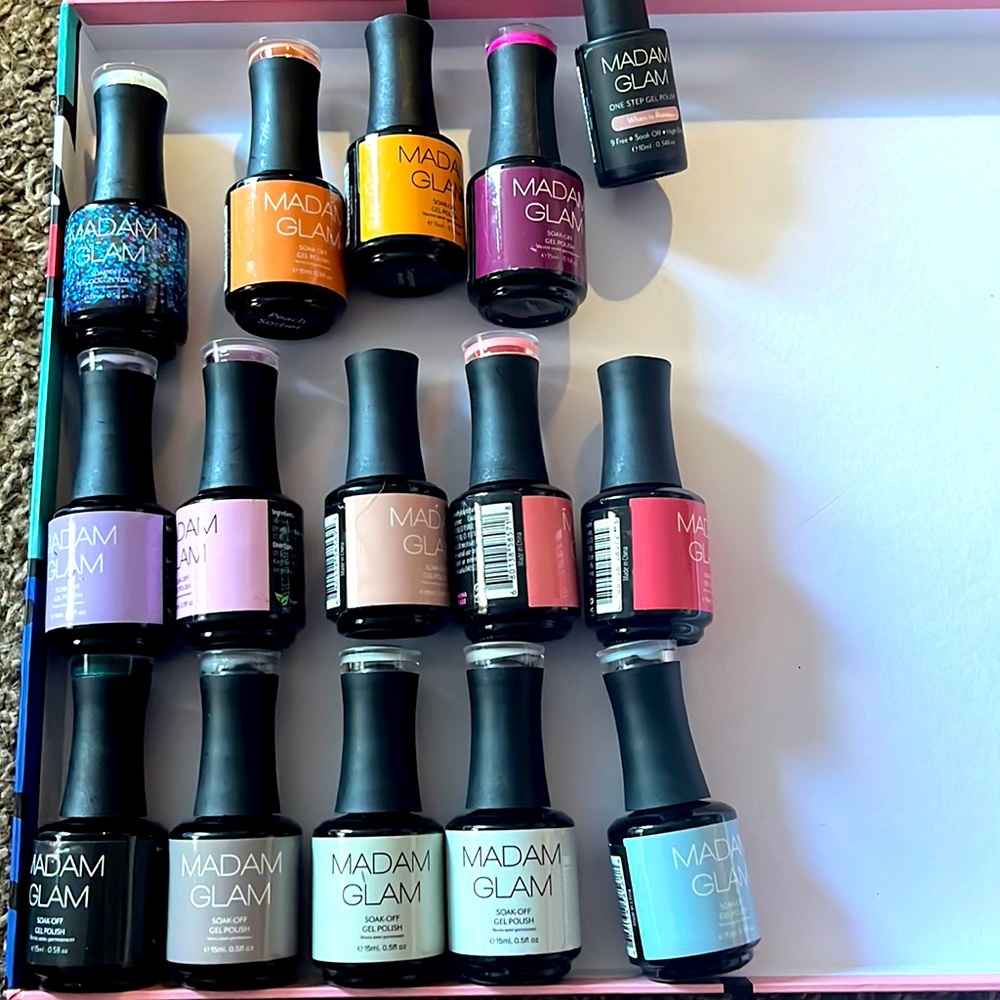 Madam Glam Gel Nail Polish set (like new) assorted colors